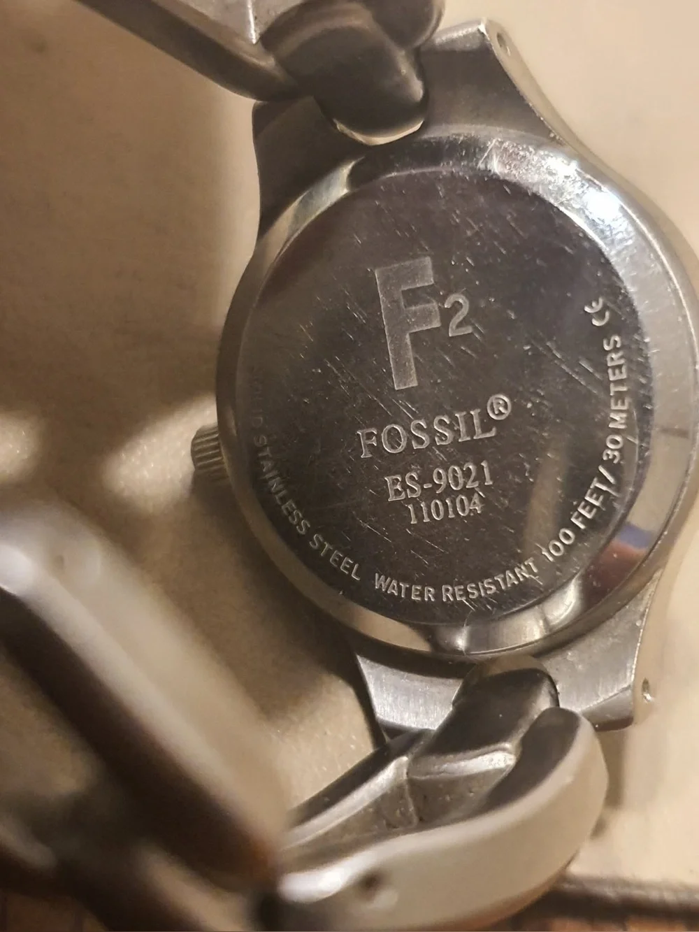 Fossil F2 Silver/Blue Stainless Steel Women's Watch